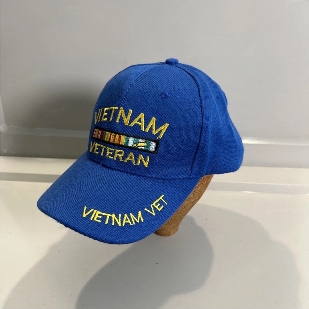 NWT Vietnam Veteran Adjustable Hat Cap Blue OSFM Embroidered Brand New - Picture 2 of 7